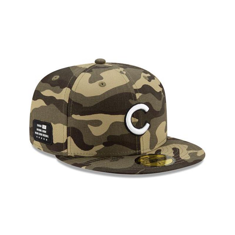 MLB Chicago Cubs Armed Forces Weekend 59Fifty Fitted (GXS7663) - Green New Era Caps